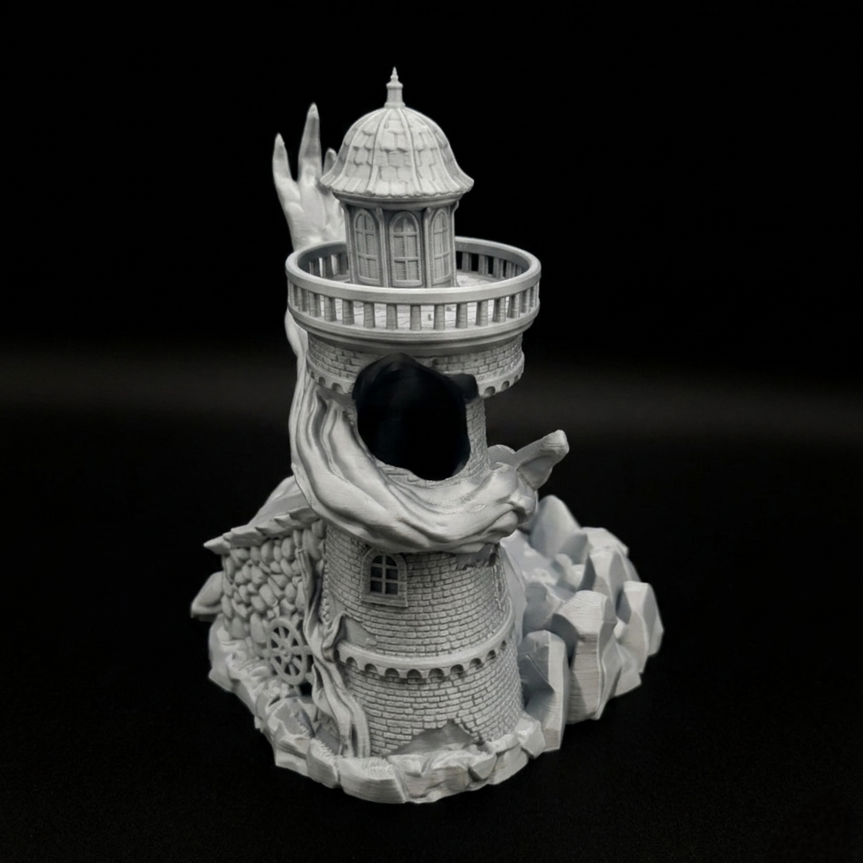 3D Printed Dice Tower - Spooky Lighthouse