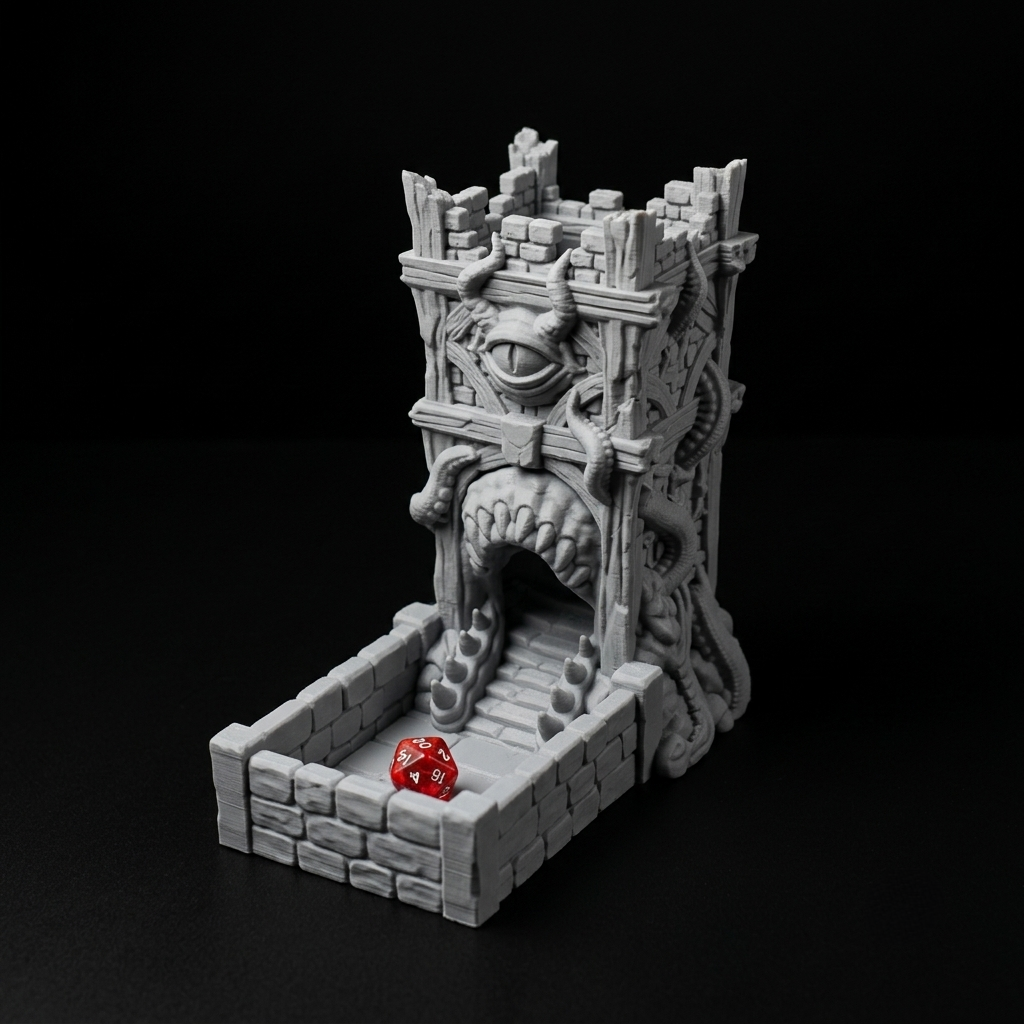 3D Printed Dice Tower - Mimic Tower