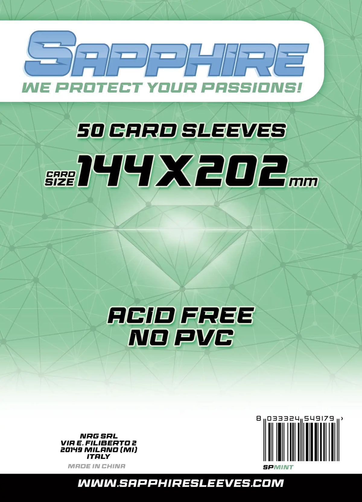 50 Sleeves SAPPHIRE 144x202 "MINT"
