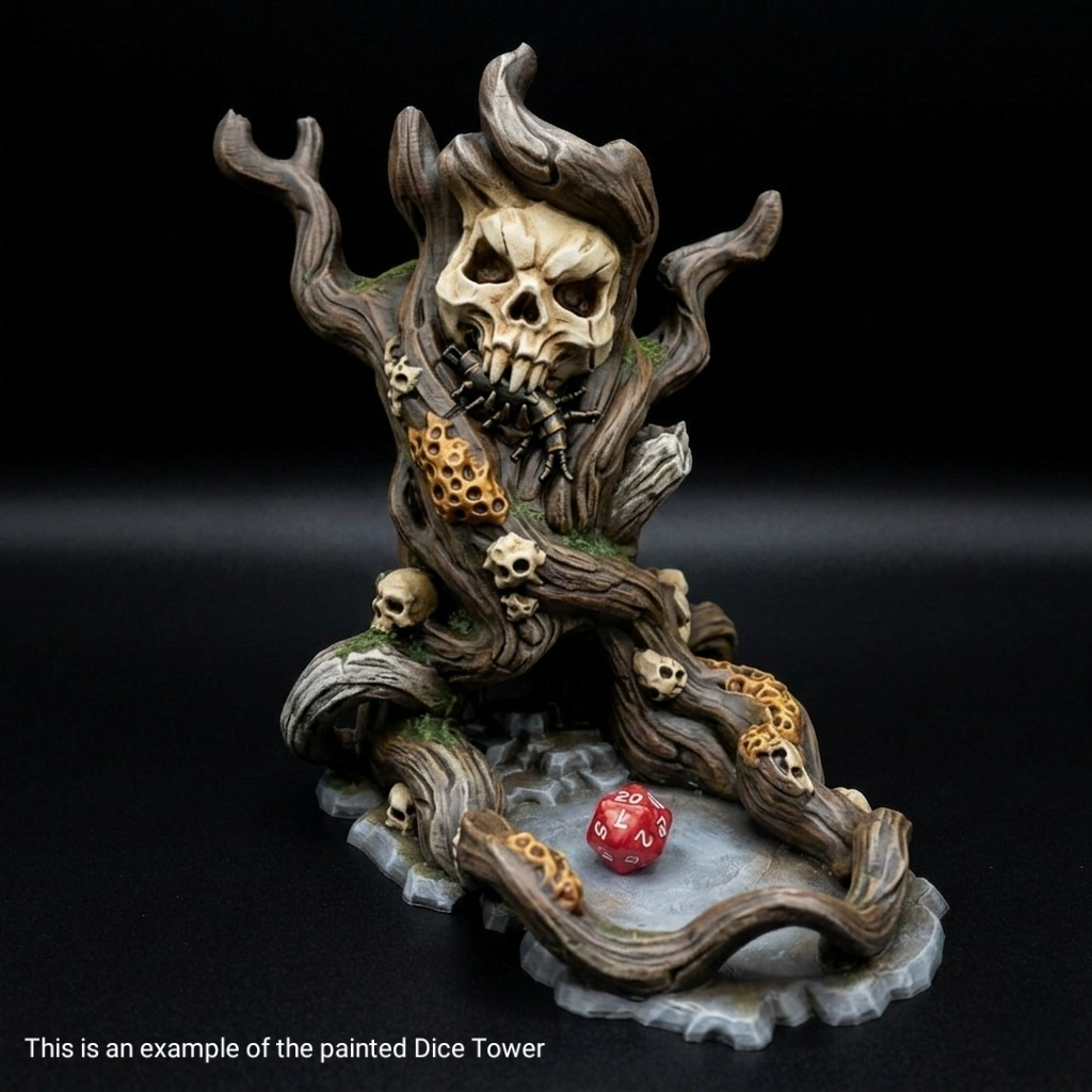 3D Printed Dice Tower - Skull Tree