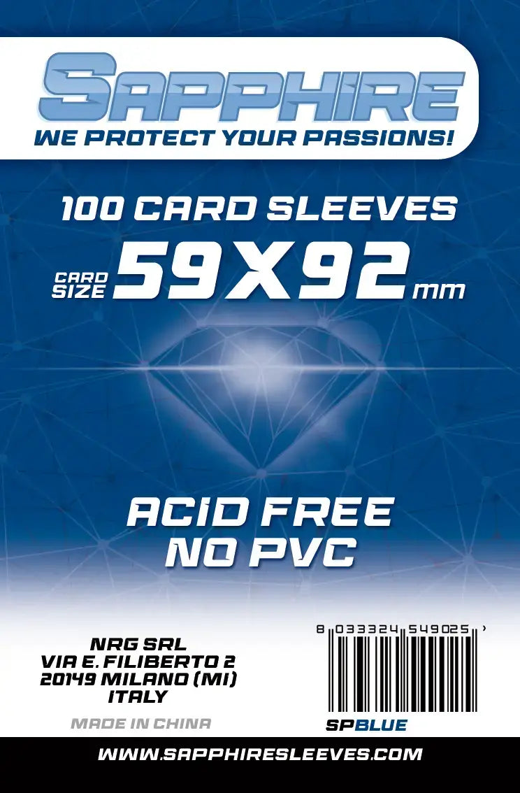 100 Sleeves SAPPHIRE 59x92 "BLUE"