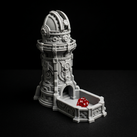 3D Printed Dice Tower - Steampunk Observatory