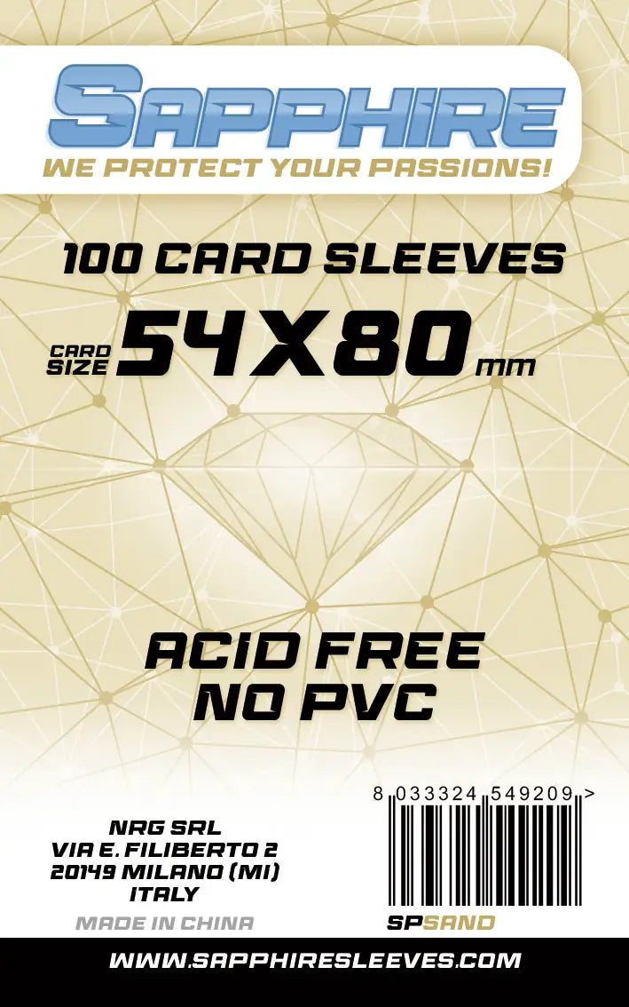 100 Sleeves SAPPHIRE 54x80 "SAND"