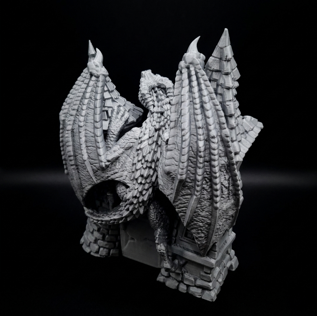 3D Printed Dice Tower - Dragon Fortress