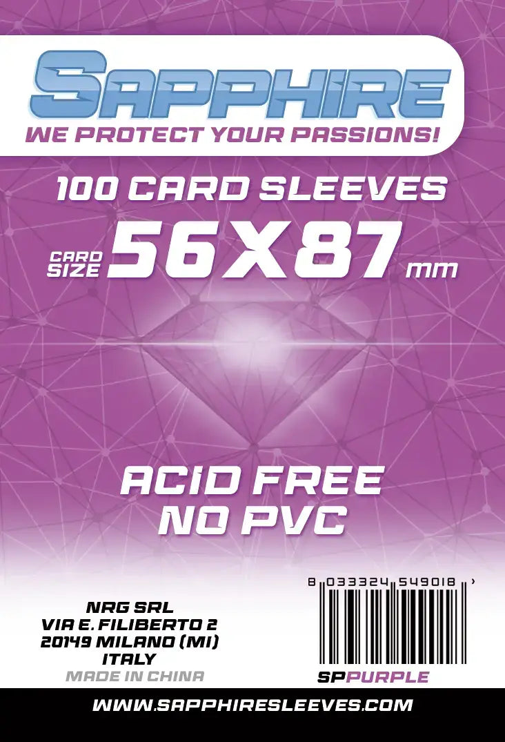 100 Sleeves SAPPHIRE 56x87 "PURPLE"