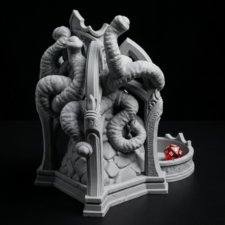3D Printed Dice Tower - Tentacle Watcher