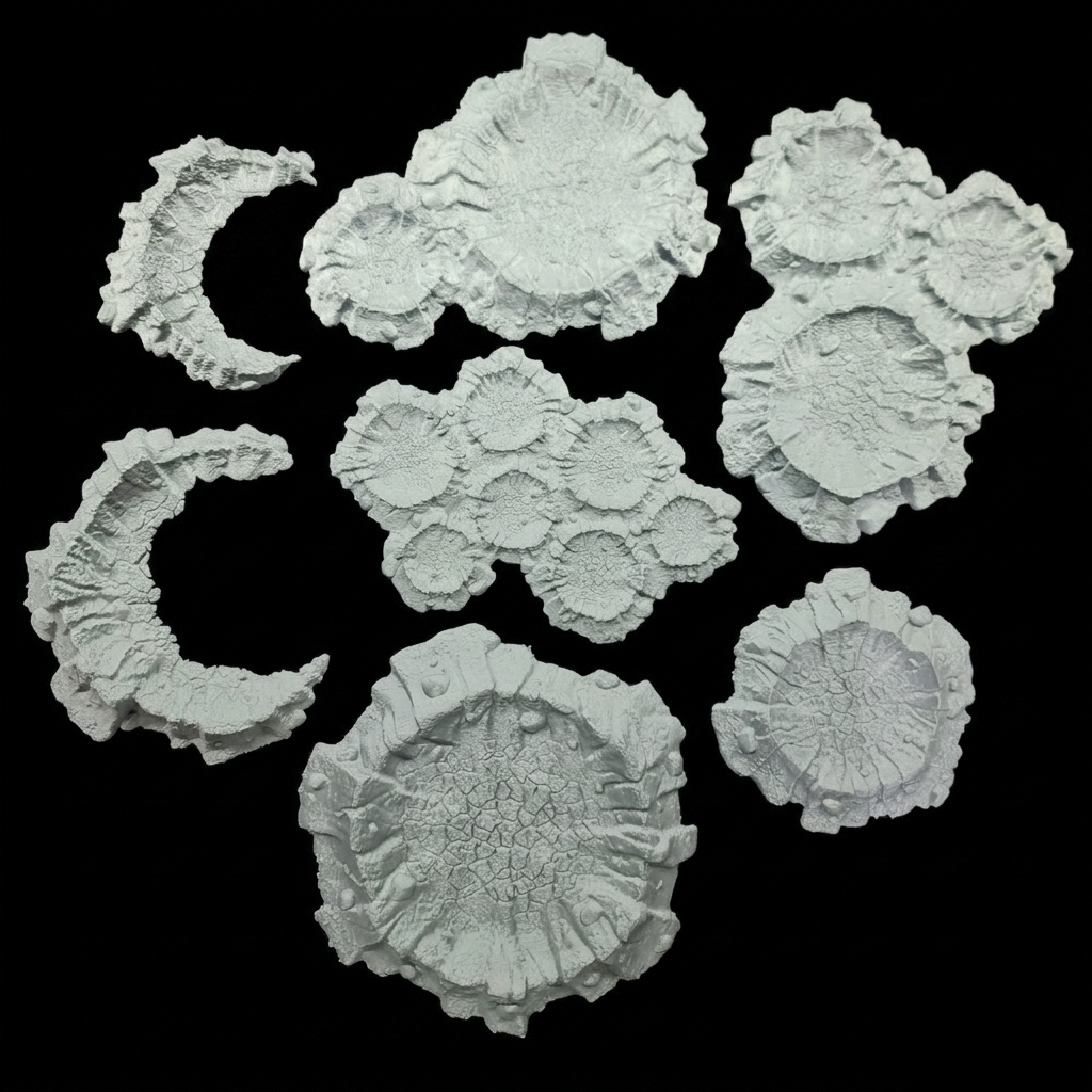 Blast Craters - 7 Pieces - 3D PRINTED - Scale 28-32mm