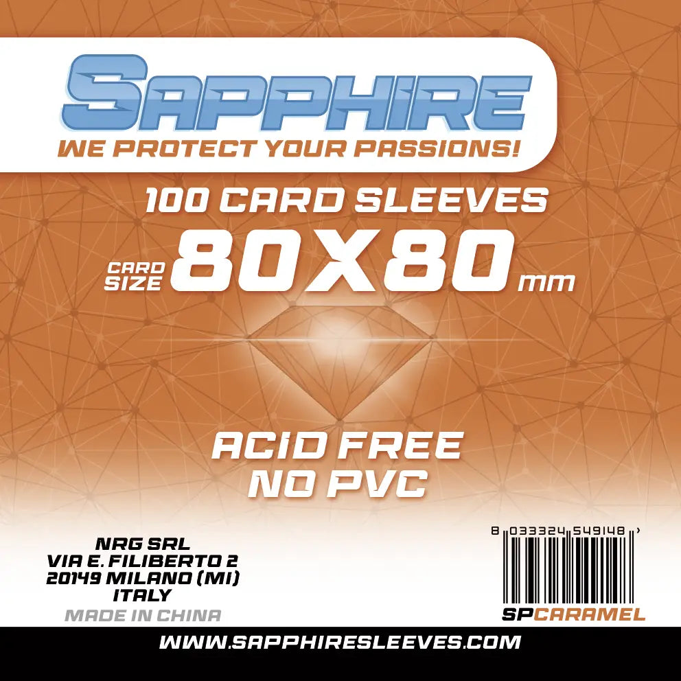 100 Sleeves SAPPHIRE 80x80 "CARAMEL"