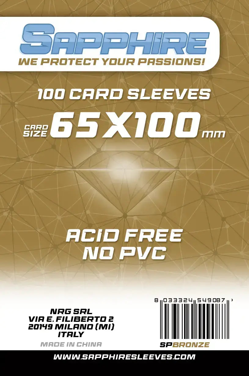 100 Sleeves SAPPHIRE 65x100 "BRONZE"