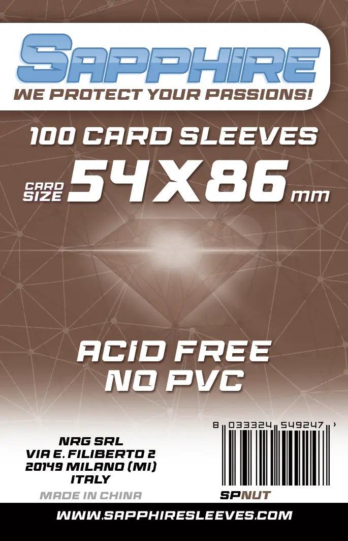100 Sleeves SAPPHIRE 54x86 "NUT"