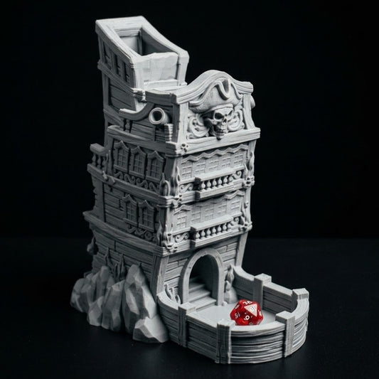 3D Printed Dice Tower - Pirate Skull Ship