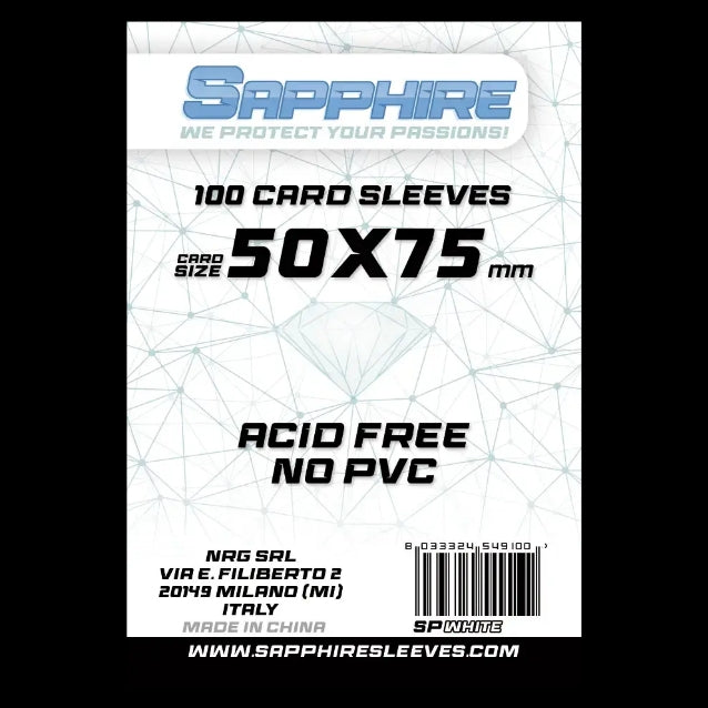 100 Sleeves SAPPHIRE 50x75 "WHITE"