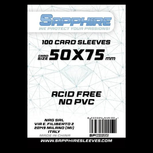 100 Sleeves SAPPHIRE 50x75 "WHITE"