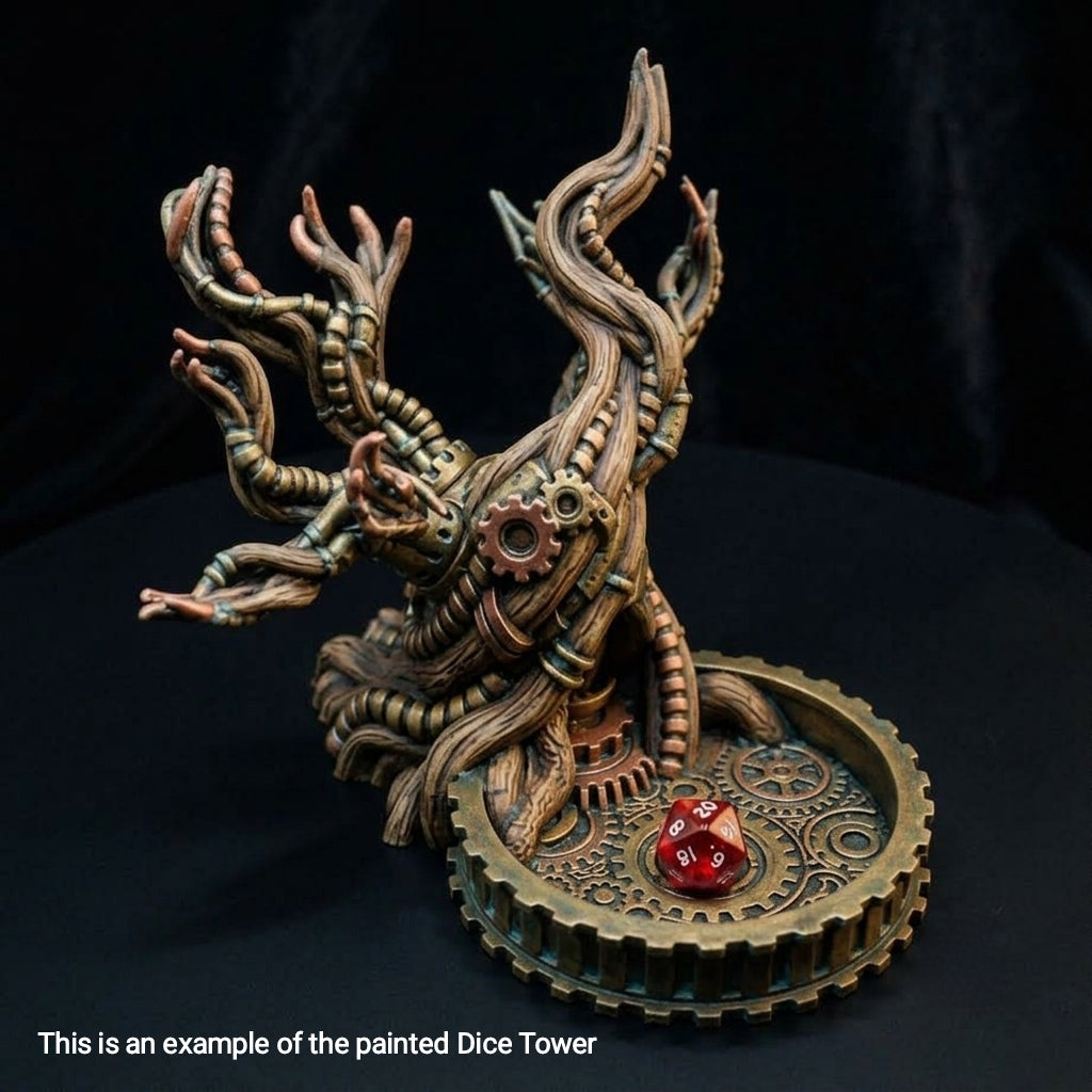 3D Printed Dice Tower - Steampunk Tree