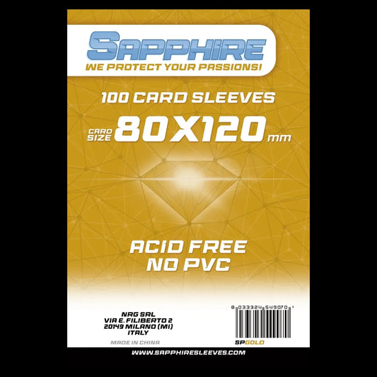 100 Sleeves SAPPHIRE 80x120 "GOLD"