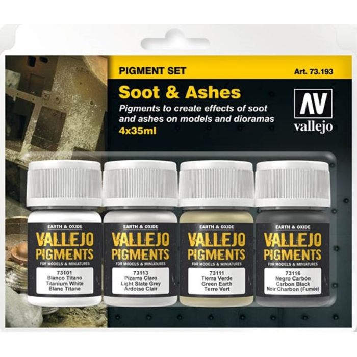 Vallejo Pigments Soot & Ashes – 4 Pigment Set