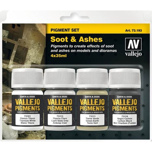 Vallejo Pigments Soot & Ashes – 4 Pigment Set